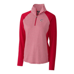 Cincinnati Reds Cutter & Buck Women's Americana Logo Forge Tonal Stripe Stretch Half-Zip Pullover Top Cardinal