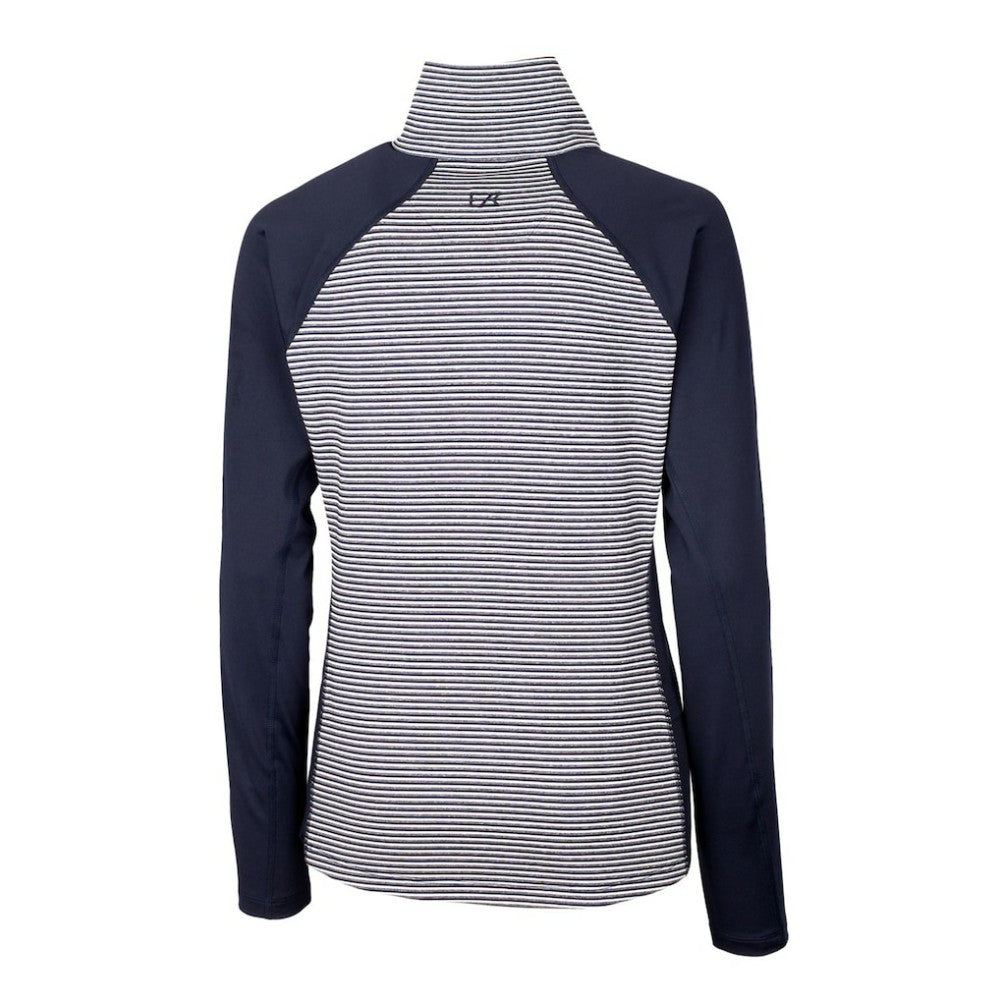 Washington Nationals Cutter & Buck Women's Americana Logo Forge Tonal Stripe Stretch Half-Zip Pullover Top Navy
