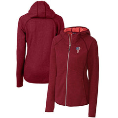 Philadelphia Phillies Cutter & Buck Women's Americana Logo Mainsail Sweater-Knit Full-Zip Hoodie Cardinal