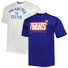 Philadelphia 76ers Big & Tall Two-Pack T-Shirt Set - Royal/White shop