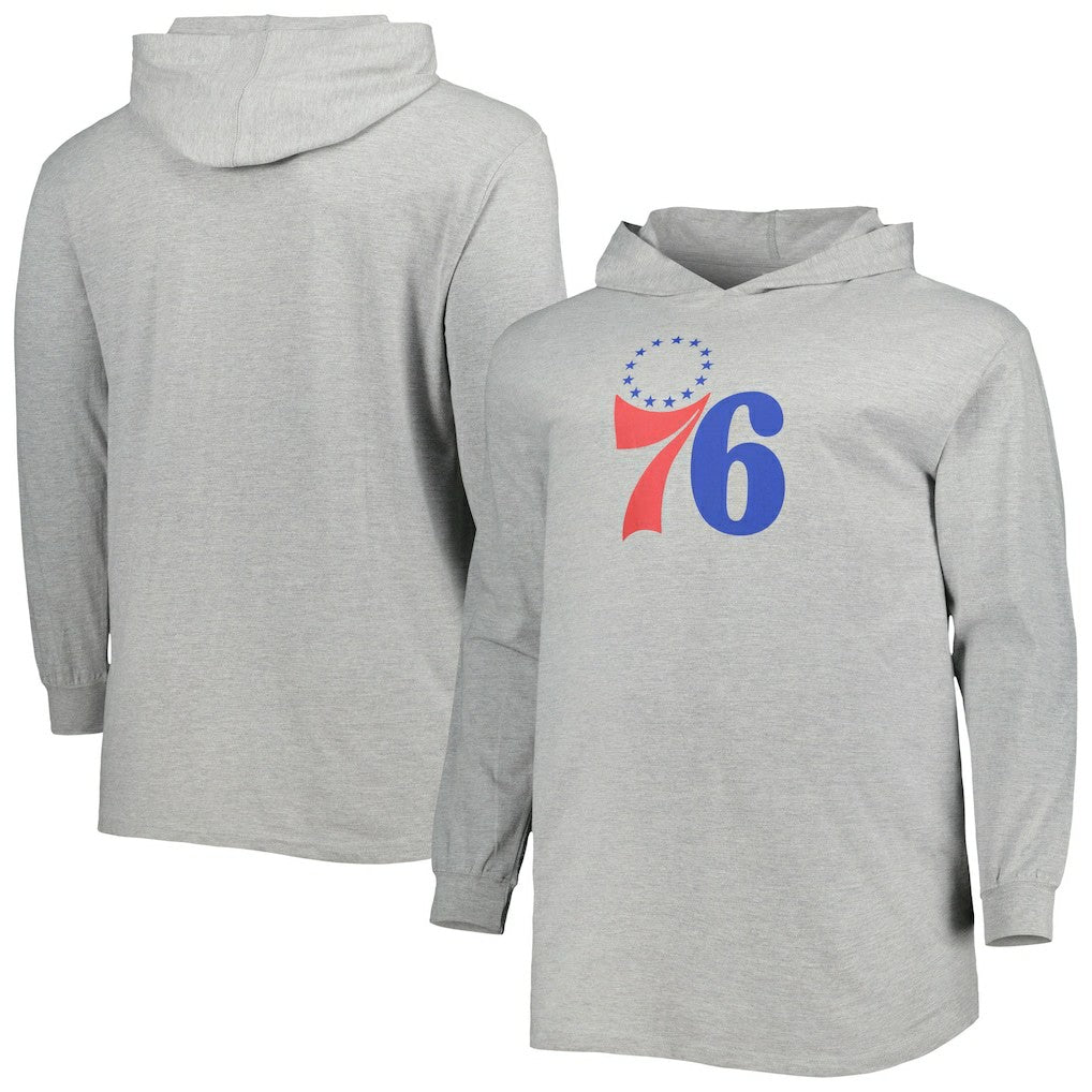 Philadelphia 76ers Big & Tall Pullover Hoodie - Heather Gray online