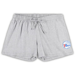 Philadelphia 76ers Women's Plus Size T-Shirt & Shorts Combo Set - Royal/Heather Gray on sale