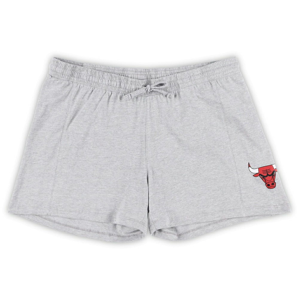 Chicago Bulls Women's Plus Size T-Shirt & Shorts Combo Set sale - Red/Heather Gray shop