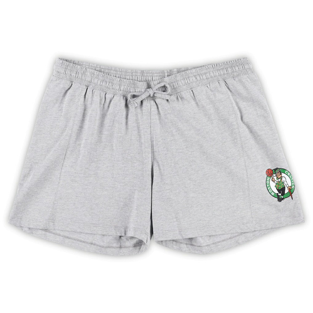 Boston Celtics Women's Plus Size T-Shirt & Shorts Combo Set - Kelly Green/Heather Gray on sale