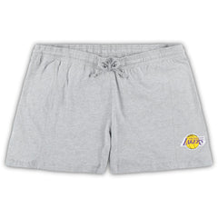 Los Angeles Lakers Women's Plus Size T-Shirt & Shorts Combo Set - Purple/Heather Gray online
