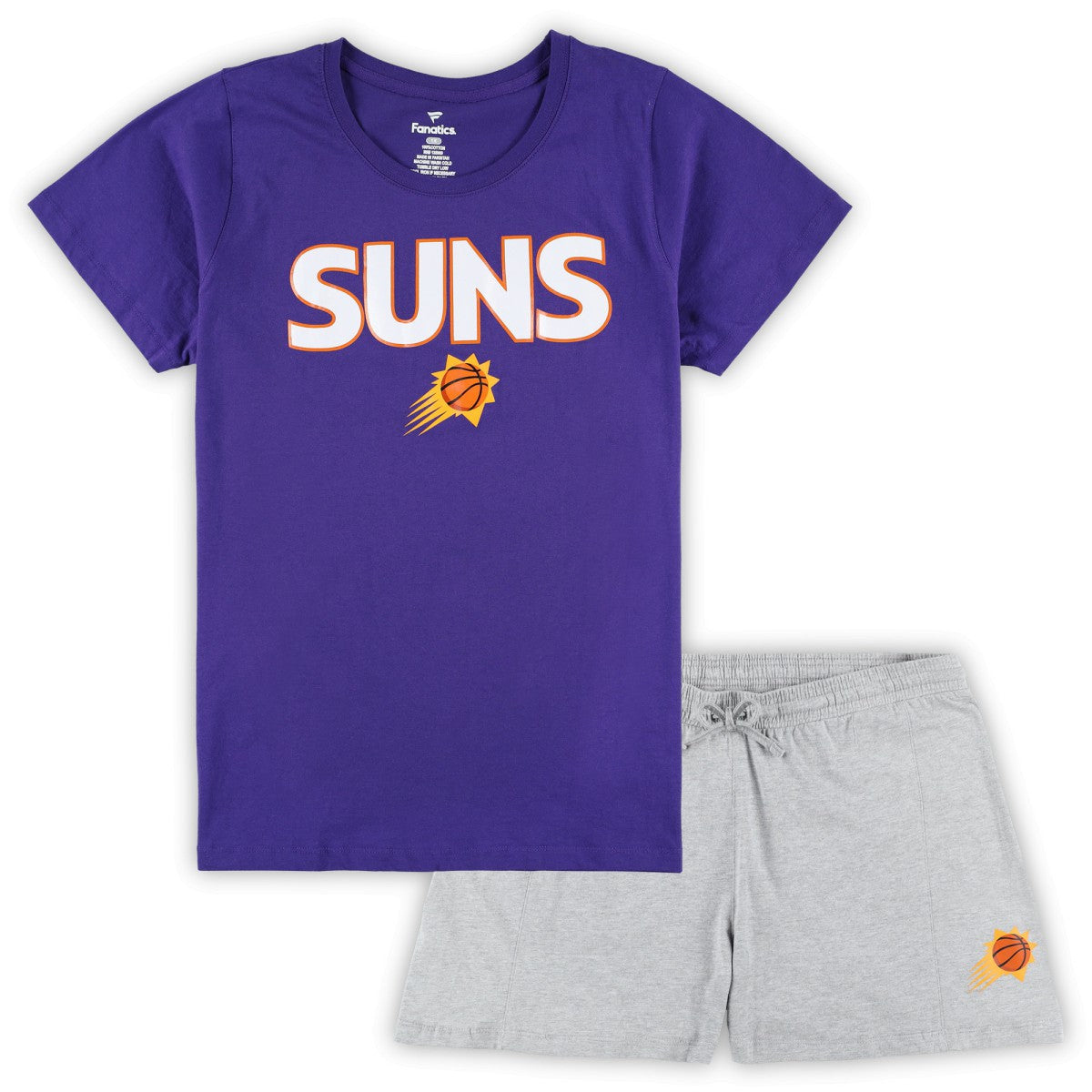 Phoenix Suns Women's Plus Size T-Shirt & Shorts Combo Set - Purple/Heather Gray cheap