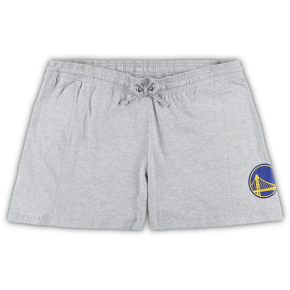Golden State Warriors Women's Plus Size T-Shirt & Shorts Combo Set sale - Royal/Heather Gray outlet