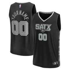 San Antonio Spurs Fast Break Custom Replica Jersey - Black - Statement Edition sale
