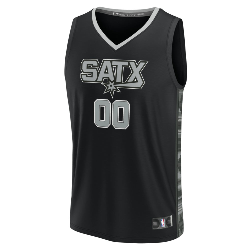 San Antonio Spurs Fast Break Custom Replica Jersey - Black - Statement Edition sale