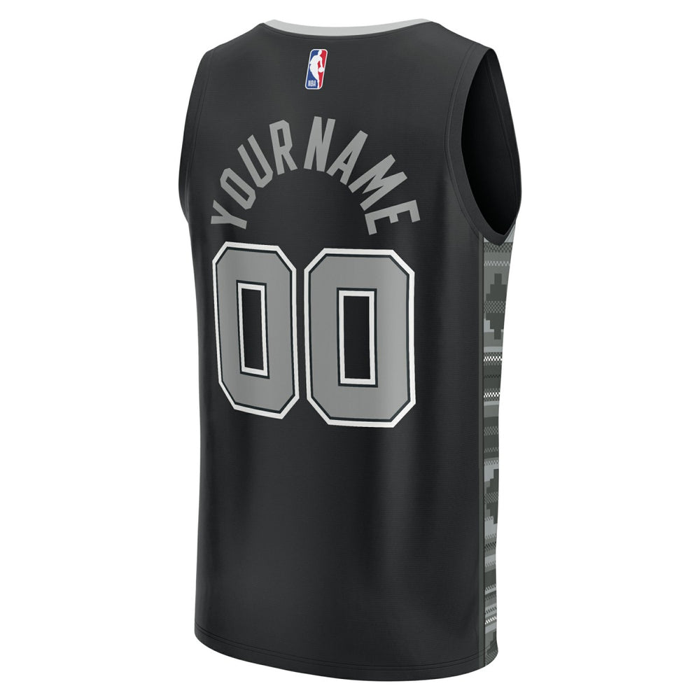 San Antonio Spurs Fast Break Custom Replica Jersey - Black - Statement Edition sale