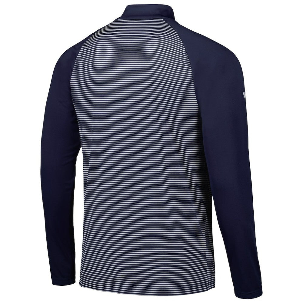 Boston Red Sox Levelwear Charter Striped Raglan Quarter-Zip Top Navy
