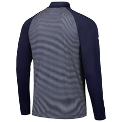 Detroit Tigers Levelwear Charter Striped Raglan Quarter-Zip Top Navy