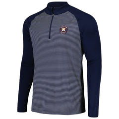 Houston Astros Levelwear Charter Striped Raglan Quarter-Zip Top Navy