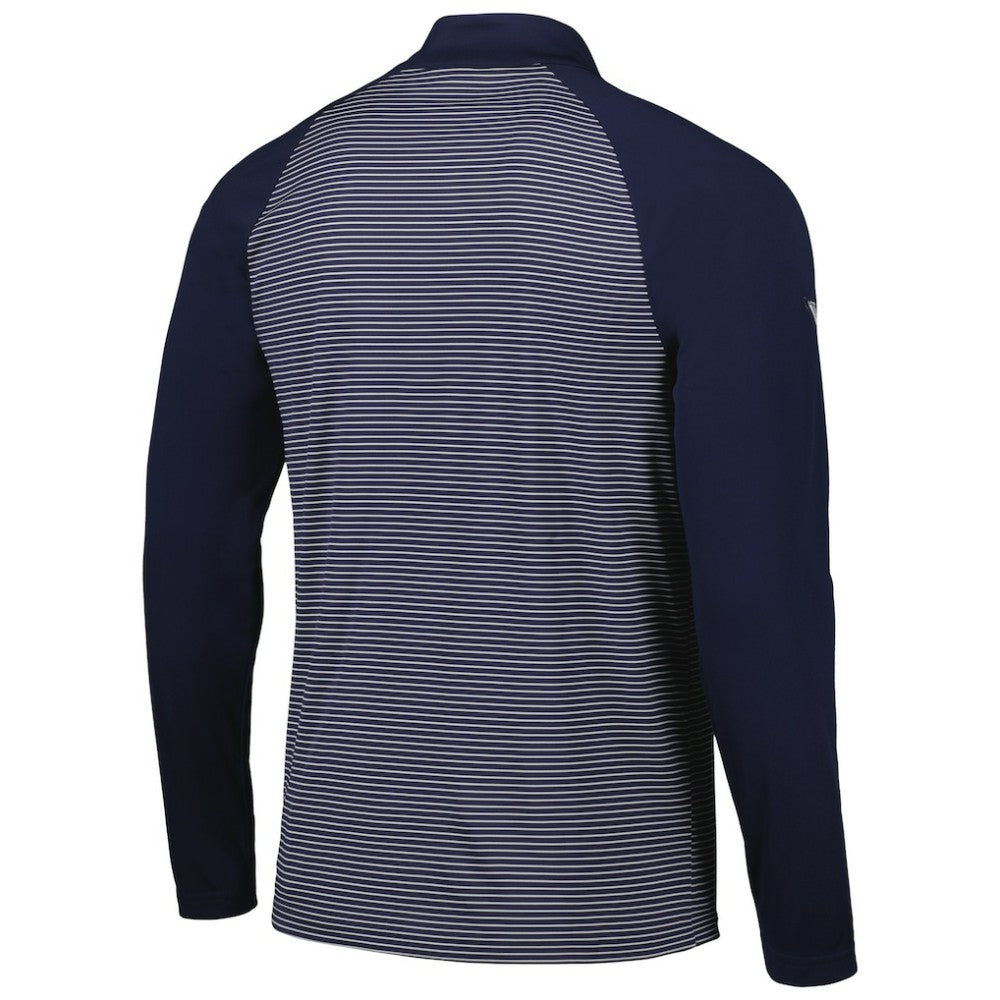 Seattle Mariners Levelwear Charter Striped Raglan Quarter-Zip Top Navy