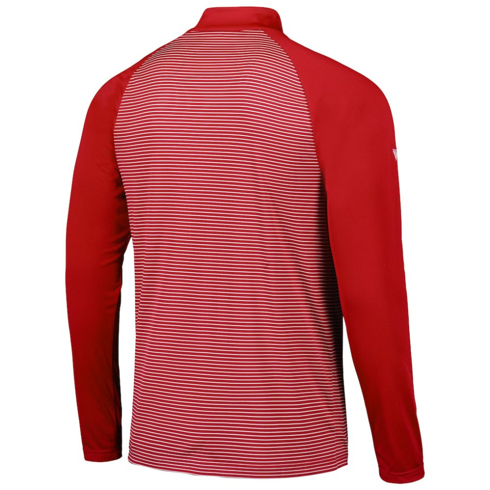 St. Louis Cardinals Levelwear Charter Striped Raglan Quarter-Zip Top Red