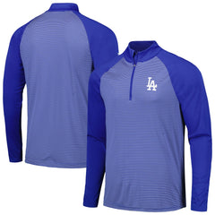 Los Angeles Dodgers Levelwear Charter Striped Raglan Quarter-Zip Top Royal