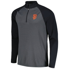 San Francisco Giants Levelwear Charter Striped Raglan Quarter-Zip Top Black