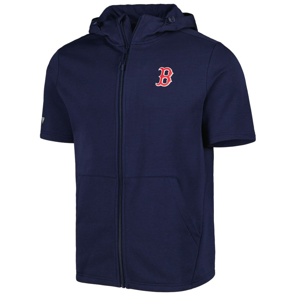 Boston Red Sox Levelwear Recruit Full-Zip Short Sleeve Hoodie Navy