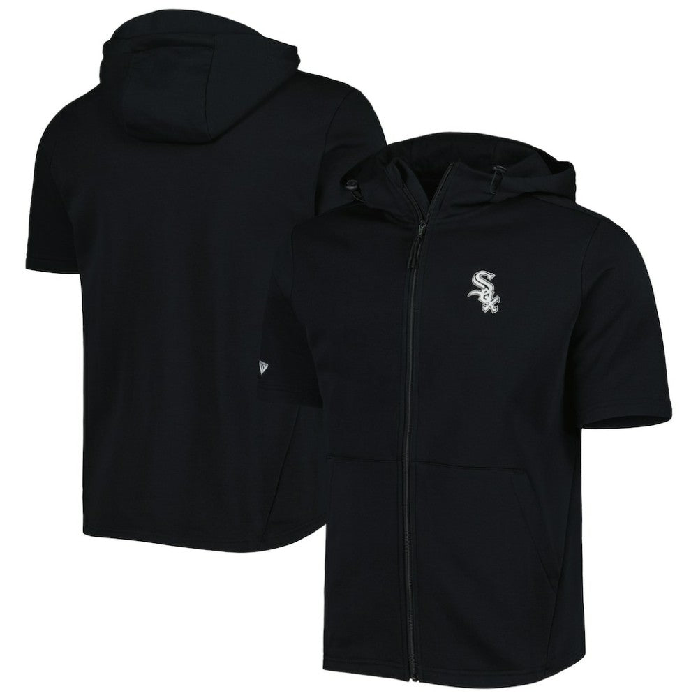 Chicago White Sox Levelwear Recruit Full-Zip Short Sleeve Hoodie Black