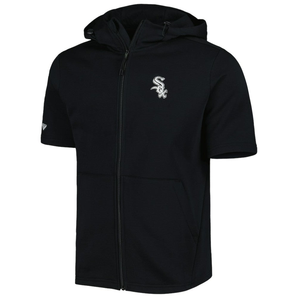 Chicago White Sox Levelwear Recruit Full-Zip Short Sleeve Hoodie Black