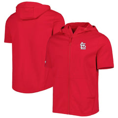 St. Louis Cardinals Levelwear Recruit Full-Zip Short Sleeve Hoodie Red