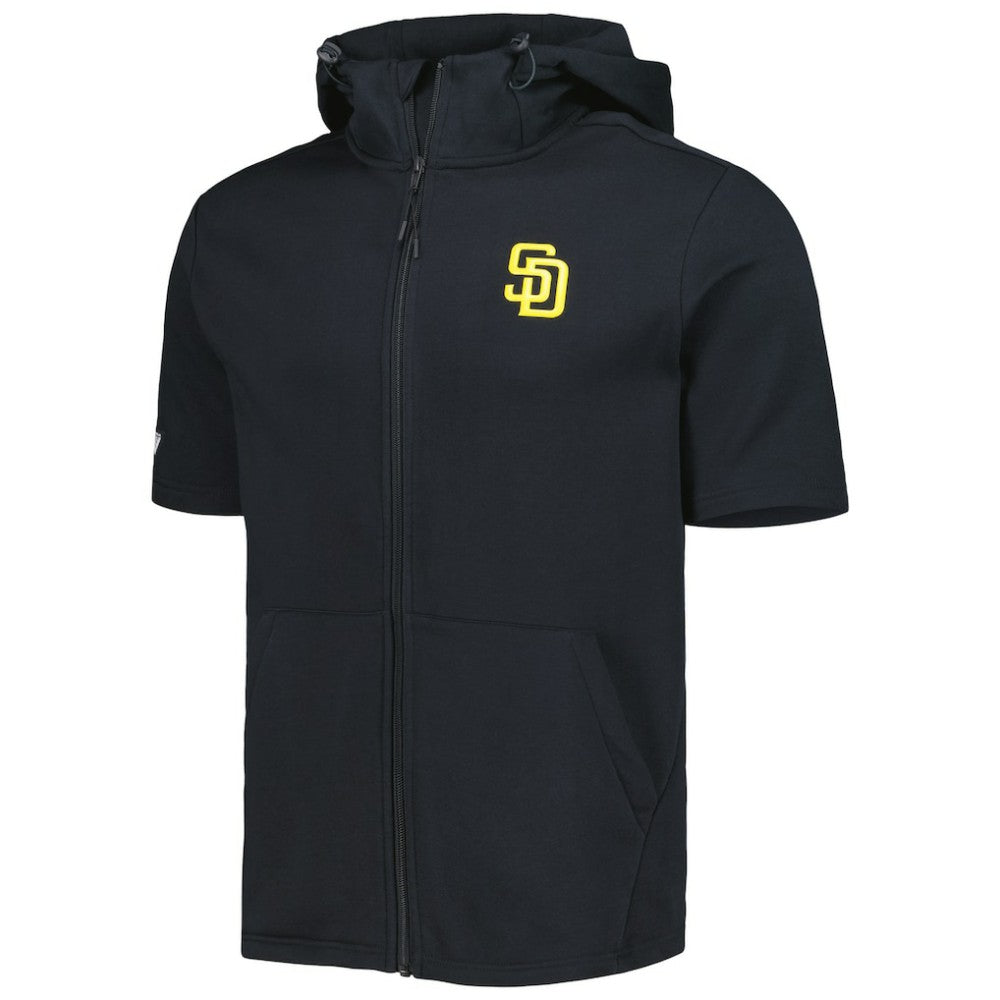 San Diego Padres Levelwear Recruit Full-Zip Short Sleeve Hoodie Black