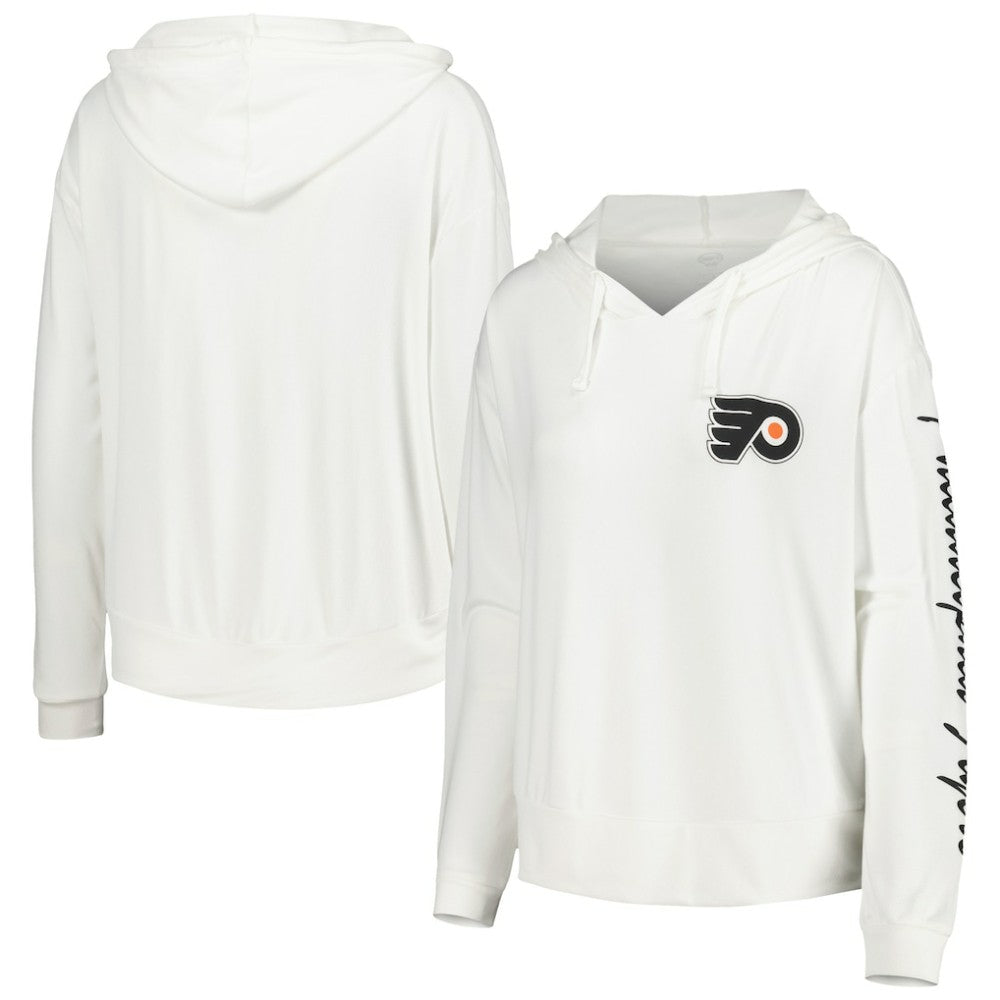 Philadelphia Flyers Concepts Sport Women's Accord Hacci Long Sleeve Hoodie Top - White Hoodies
