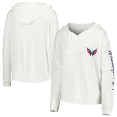 Washington Capitals Concepts Sport Women's Accord Hacci Long Sleeve Hoodie Top - White Hoodies