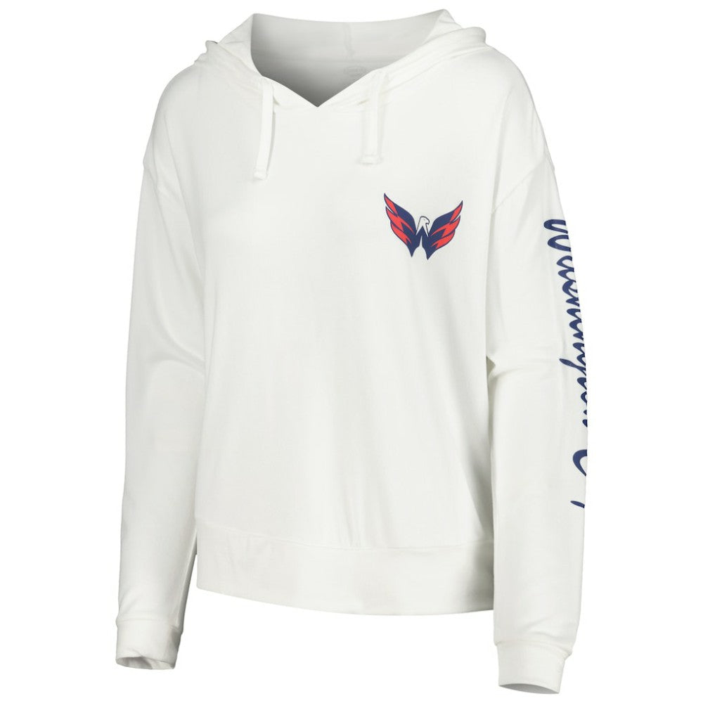 Washington Capitals Concepts Sport Women's Accord Hacci Long Sleeve Hoodie Top - White Hoodies