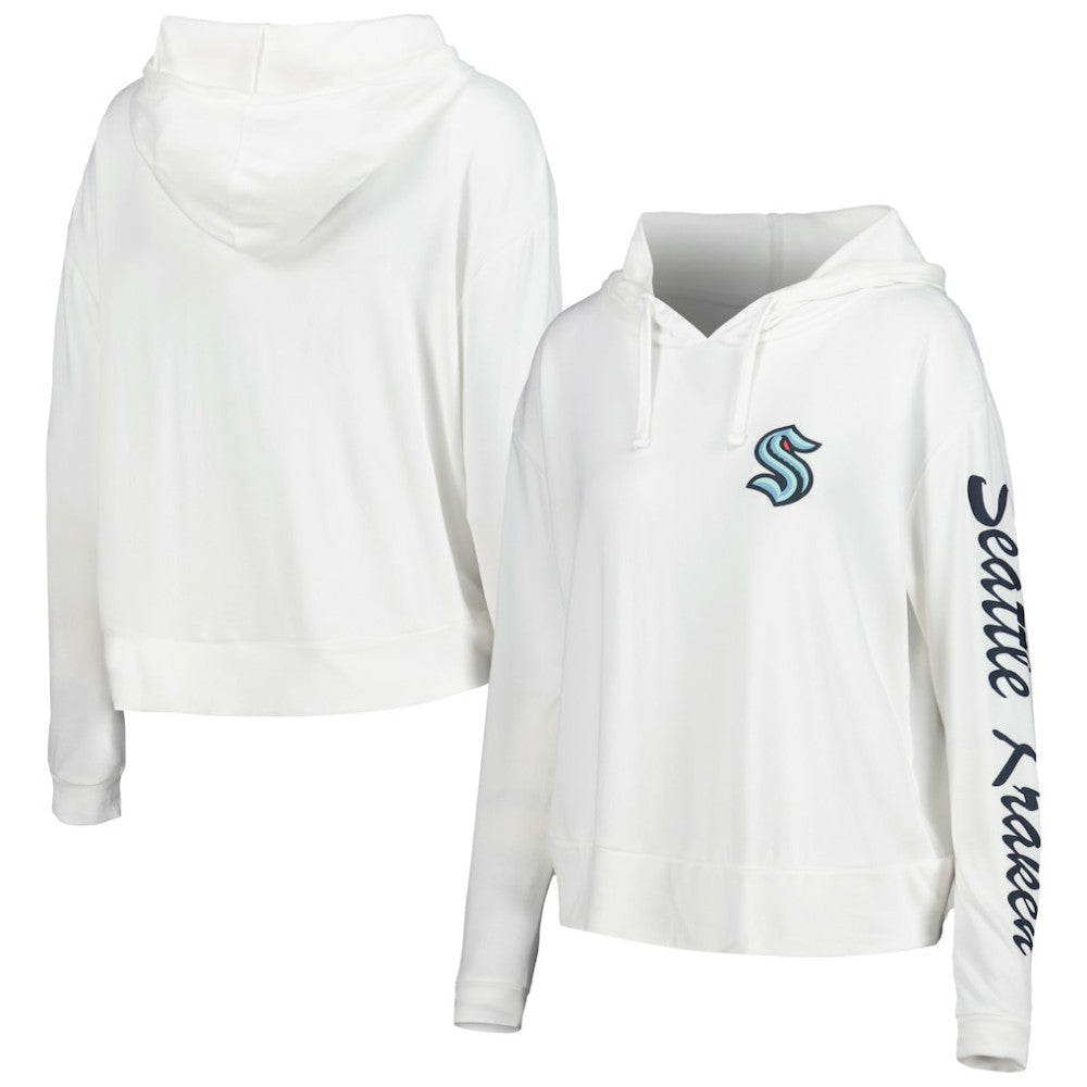 Seattle Kraken Concepts Sport Women's Accord Hacci Long Sleeve Hoodie Top - Cream Hoodies