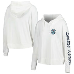 Seattle Kraken Concepts Sport Women's Accord Hacci Long Sleeve Hoodie Top - Cream Hoodies