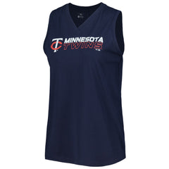 Minnesota Twins Levelwear Women's Paisley Chase V-Neck Tank Top Navy