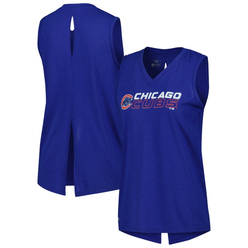Chicago Cubs Levelwear Women's Paisley Chase V-Neck Tank Top Royal
