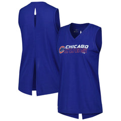 Chicago Cubs Levelwear Women's Paisley Chase V-Neck Tank Top Royal