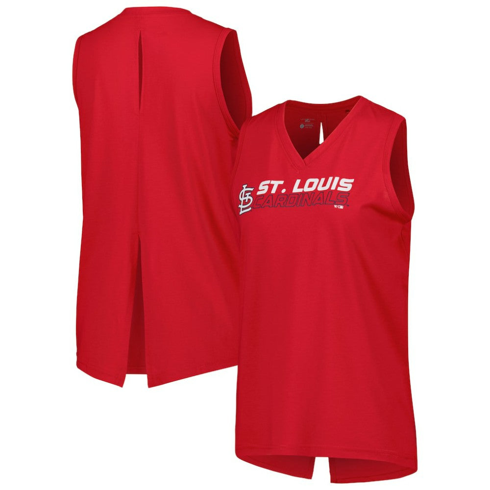 St. Louis Cardinals Levelwear Women's Paisley Chase V-Neck Tank Top Red