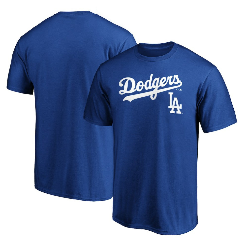 Los Angeles Dodgers Team Lock Up Wordmark T-Shirt Royal