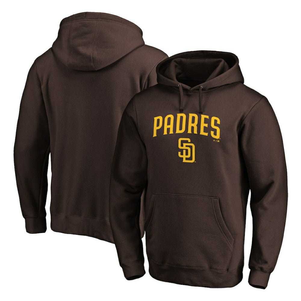 San Diego Padres Team Lock Up Logo Pullover Hoodie Brown