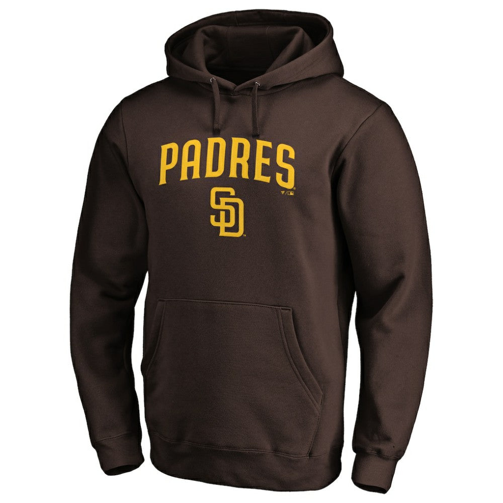 San Diego Padres Team Lock Up Logo Pullover Hoodie Brown