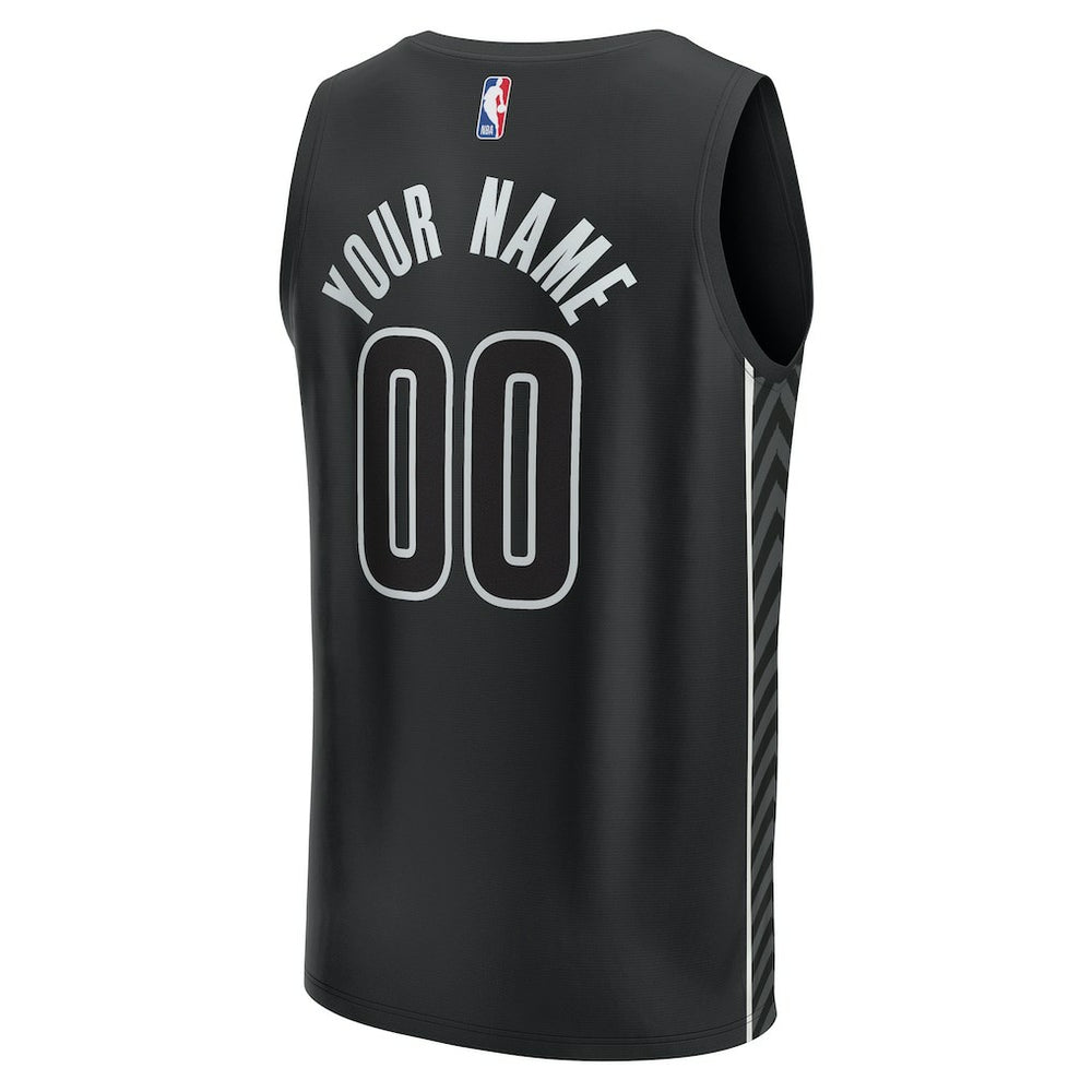 Brooklyn Nets Youth Fast Break Replica Custom Jersey - Statement Edition - Black discount