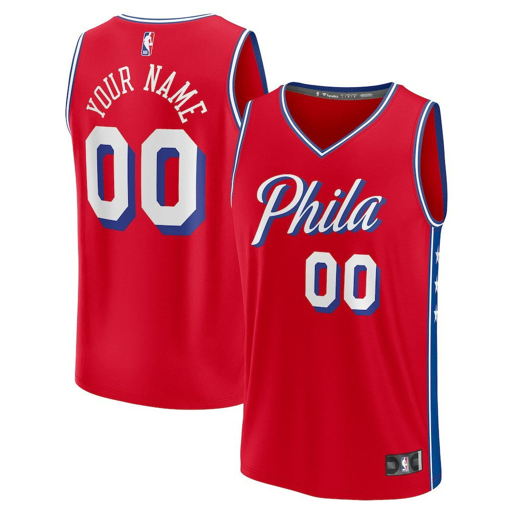 Philadelphia 76ers Youth Fast Break Replica Custom Jersey - Statement Edition - Red sale