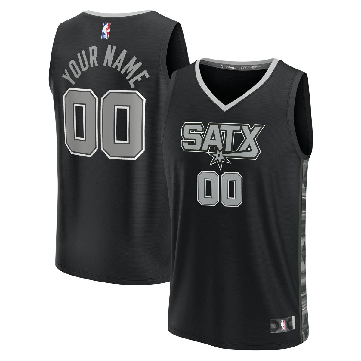 San Antonio Spurs Youth Fast Break Replica Custom Jersey - Statement Edition - Black discount