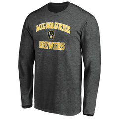Milwaukee Brewers Heart & Soul Team Long Sleeve T-Shirt Charcoal