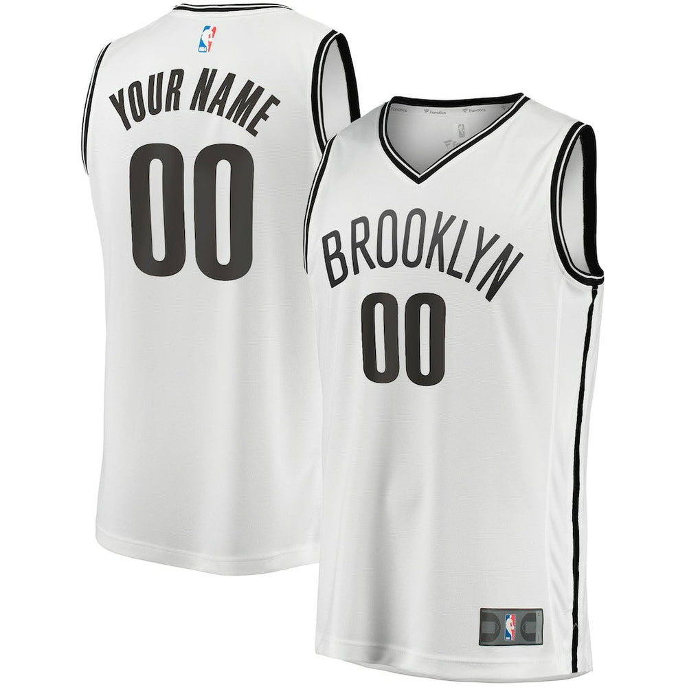 Brooklyn Nets Fast Break Custom Replica Jersey - Association Edition - White on sale