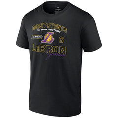 LeBron James Los Angeles Lakers Most Points in NBA History T-Shirt - Black for sale