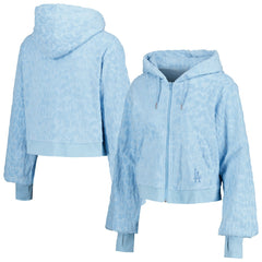 Los Angeles Dodgers Lusso Women's Tabitha Cheetah Terry Full-Zip Sweatshirt Blue
