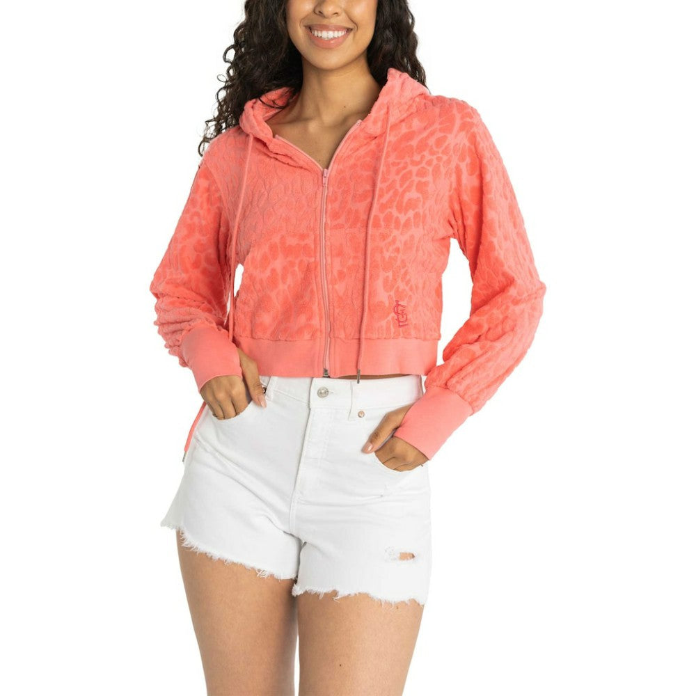 St. Louis Cardinals Lusso Women's Tabitha Cheetah Terry Full-Zip Sweatshirt Pink