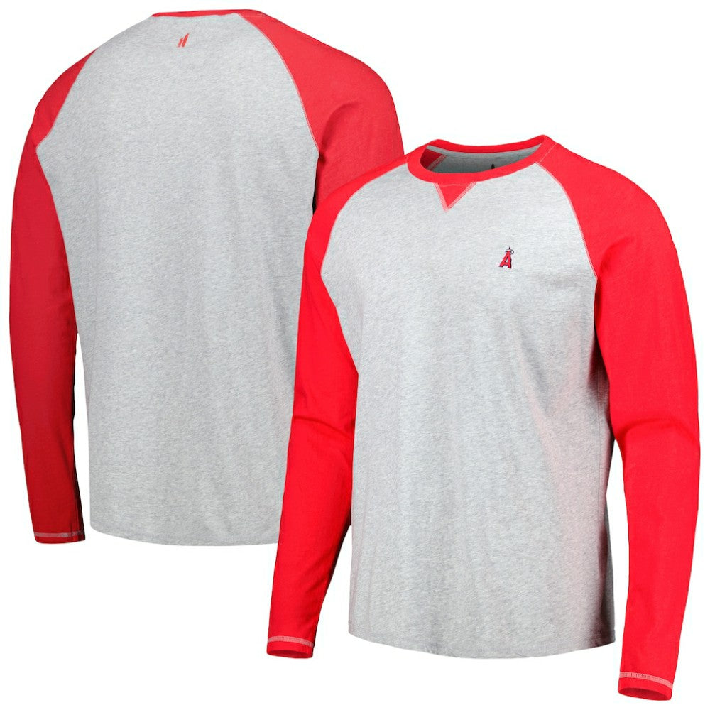 Los Angeles Angels johnnie-O Alsen Raglan Long Sleeve T-Shirt Red/Heather Gray