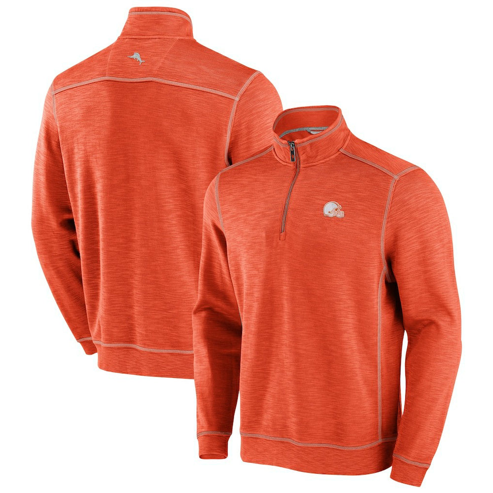 Cleveland Browns Tobago Bay Tri-Blend Half-Zip Sweatshirt - Orange discount