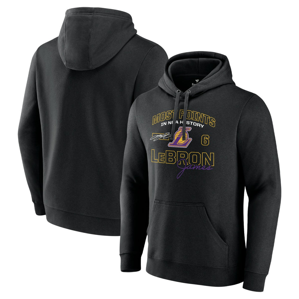 LeBron James Los Angeles Lakers Most Points in NBA History Pullover Hoodie - Black sale