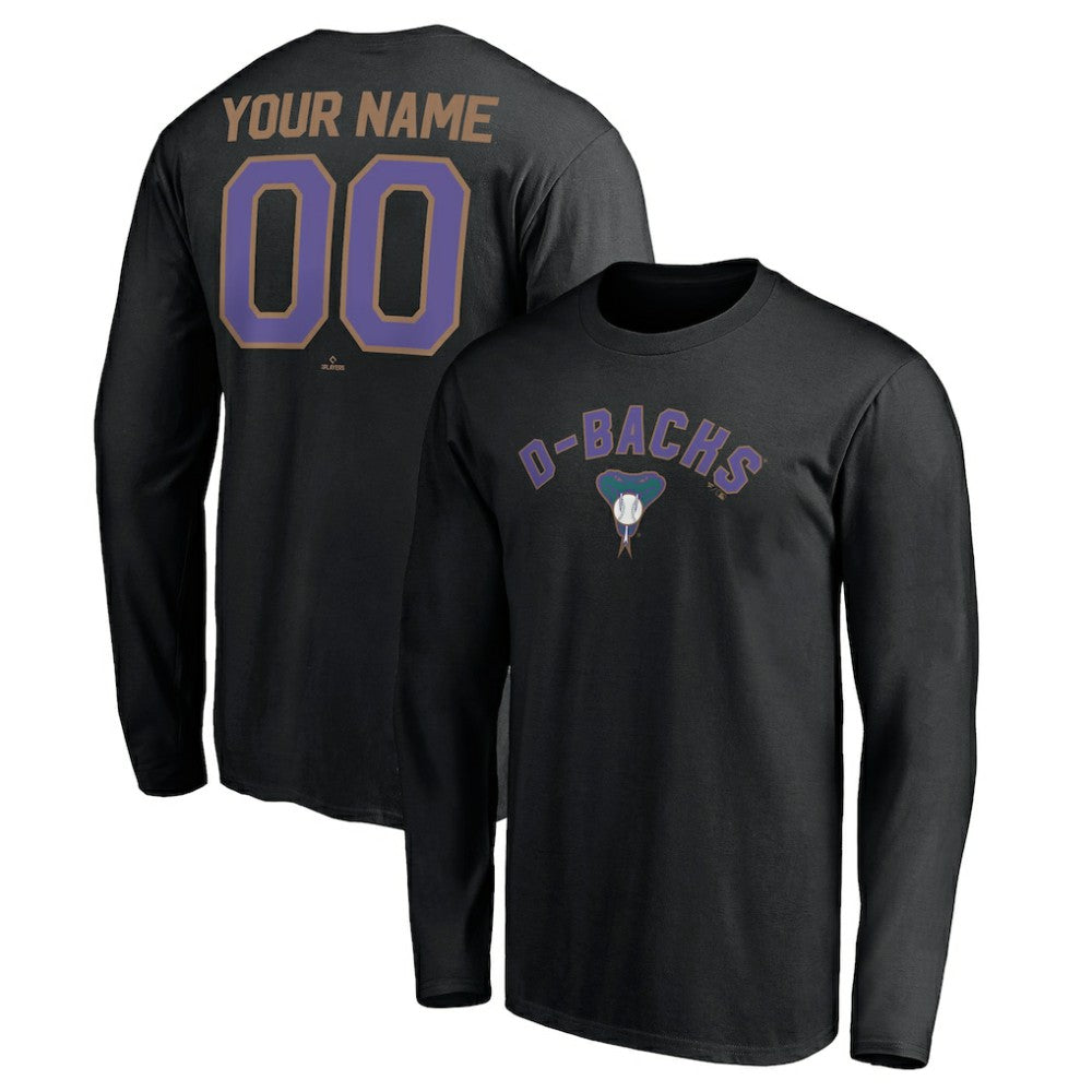 Arizona Diamondbacks Personalized Cooperstown Collection Winning Streak Long Sleeve T-Shirt Black